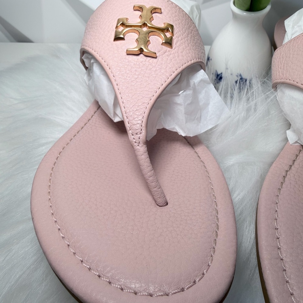Tory Burch Blush Pink Logo Thong Sandals - Picture 7 of 11